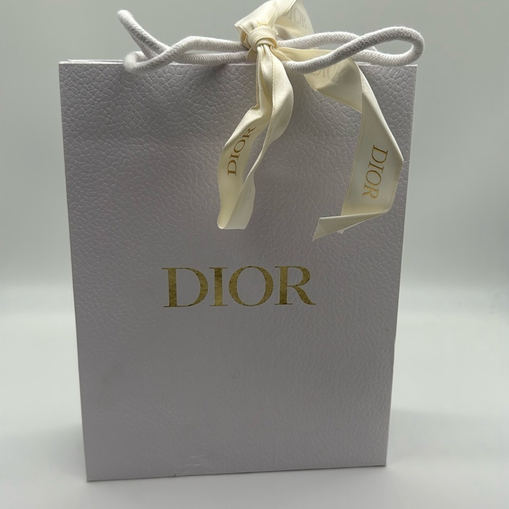 Dior White & Gold Shopping Bag & Ribbon